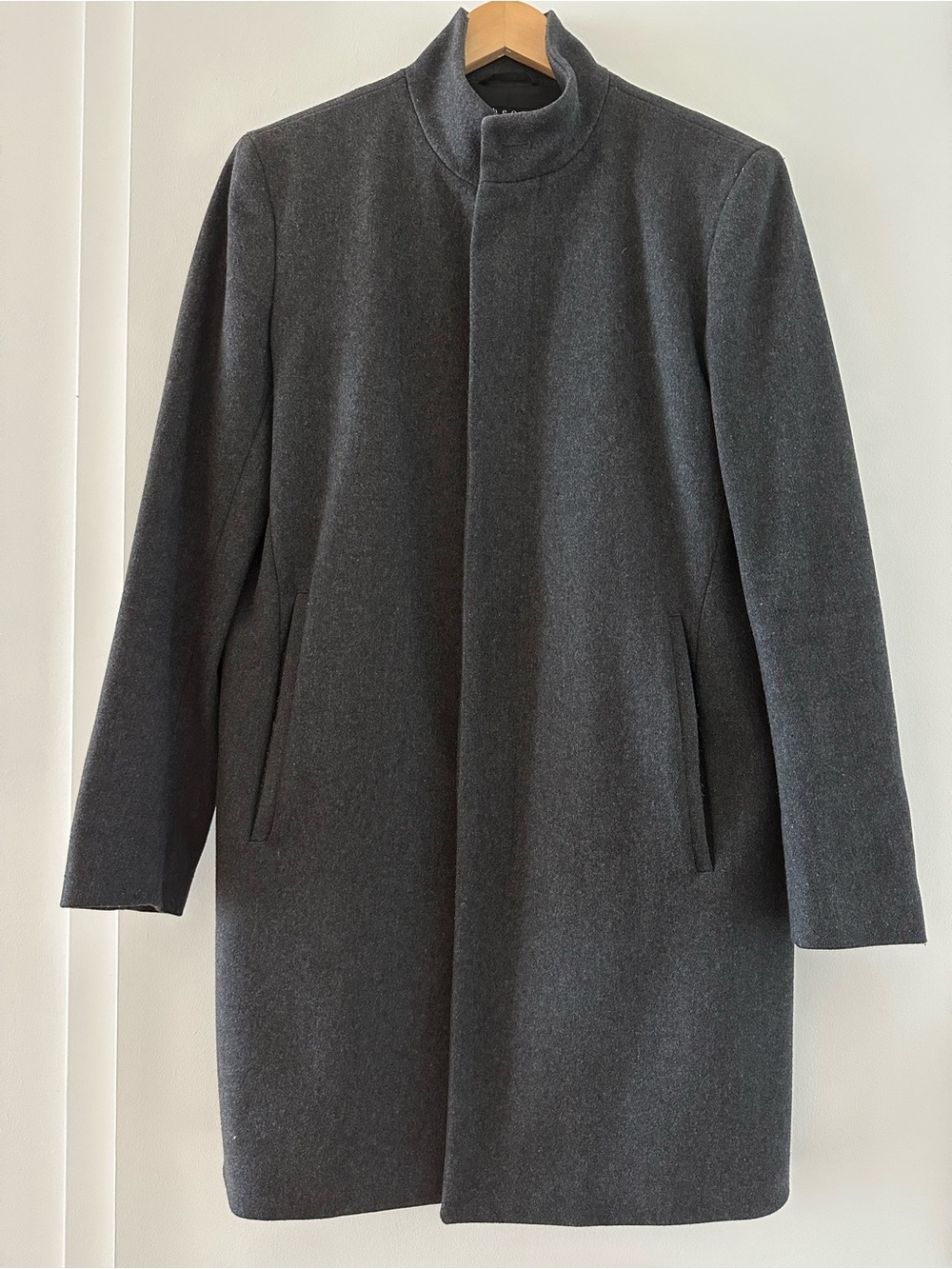 Theory Belvin WP Voedar Wool Cashmere Charcoal Gray Coat Size S/P